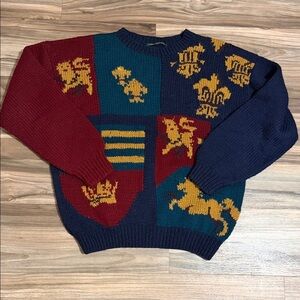 Vintage 100% Wool Embassy Row Regal British Style Crest Sweater Men’s Sz. L